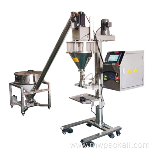 Semi Automatic Auger Filler Coffee Chili Small Protein Dry Milk Spice Particle Powder
